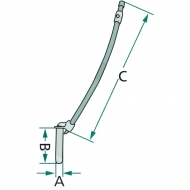 Sworzeń zaczepu 31x150 mm, dźwignia ugięta 790 mm