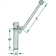 Sworzeń zaczepu 31x145 mm, dźwignia 350 mm 