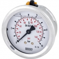 B711W063010T Manometr glicerynowy 63 mm 10 bar, montaż tylny