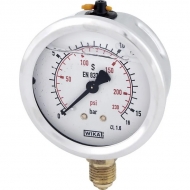 B711W063016D Manometr glicerynowy, fi  63 mm 16 bar, przyłącze dolne 1/4"