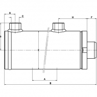 D2540600C Siłownik dwustronnego działania D-C 25/40/600, 746-1346 mm