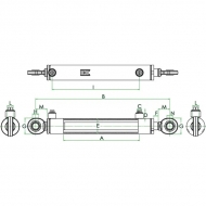 D2540150GK Siłownik dwustronnego działania D25-40-150 GK-Series, 342-492 mm