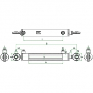 D3570800GK Siłownik dwustronnego działania D35-70-800 GK-Series, 1060-1860 mm