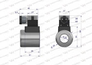 Cewka dzielnika elektrozaworu W-E38DVS6/2. W-E12DVS6/2  12V DC 30W Waryński