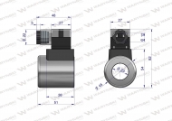 Cewka dzielnika elektrozaworu W-E38DVS6/2. W-E12DVS6/2  24V DC 30W Waryński