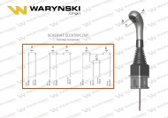 Joystick pod linki zakończone kulką z 2 przełącznikami (z 2 przyciskami na kulkę. IP-6022) Waryński