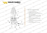 Joystick pod linki zakończone widełkami z 1 przełącznikiem (z przyciskiem na widełki IP-6029. JOYSTIKW) Waryński