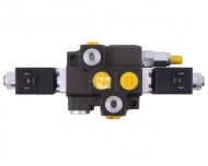 Rozdzielacz hydrauliczny 1-sekcyjny max przepływ 50L sterowany elektrycznie 12V DC Waryński