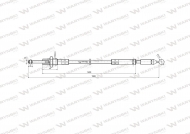 Linka do sterowania rozdzielaczem na kulkę (stalowa) L-1500mm Waryński