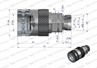 Szybkozłącze hydrauliczne gniazdo M22x1.5 gwint zewnętrzny EURO PUSH-PULL (9100822G) (ISO 7241-A) Waryński