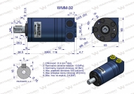 Silnik hydrauliczny orbitalny WMM 32 cm3/obr (100 bar / max.140 bar) Waryński