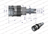 Szybkozłącze hydrauliczne gniazdo long M16x1.5 gwint zewnętrzny EURO PUSH-PULL (9100816GL) (ISO 7241-A) Waryński