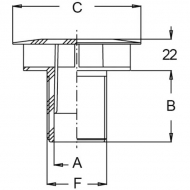 8209009 Spust zbiornika zapobiegający wirom 1", gwint zew.