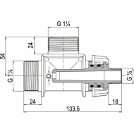135509 Eżektor rozwadniacza 3-drożny 9 mm Venturi
