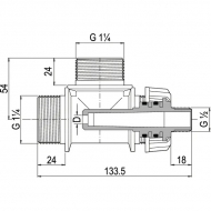 135507 Eżektor rozwadniacza 3-drożny 7 mm Venturi