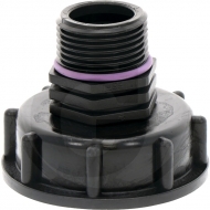 Zawór, przyłącze czerpalne, przyłącze, adapter, redukcja do zbiornika IBC S60x6, duży zbiornik, mauzer