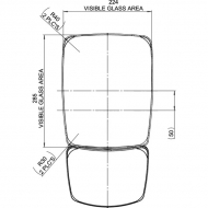 Lusterko zewnętrzne prawe / lewe dzielone 440x230x65mm, producent Britax pasuje do Case, Steyr