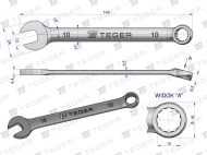 Klucz płasko-oczkowy 10 mm TEGER