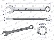 Klucz płasko-oczkowy 19 mm TEGER