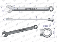 Klucz płasko-oczkowy 7 mm TEGER
