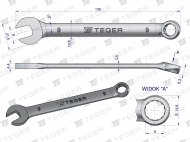 Klucz płasko-oczkowy 9 mm TEGER