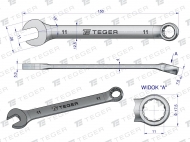 Klucz płasko-oczkowy 11 mm TEGER