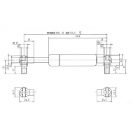 Sprężyna gazowa, siłownik gazowy, L-155.5 mm 50N, producent Stabilus 4846DI