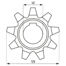 0006704891KR Koło łańcuchowe podajnika pochyłego, górne Z-9, Ø 40 mm