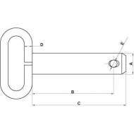 Z530182KR Sworzeń, bolec z zabezpieczeniem i uchwytem 30x183 mm KRAMP