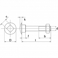 603616 Śruba zamkowa z nakrętką kl. 4.6 ocynk Kramp, M6x16 mm