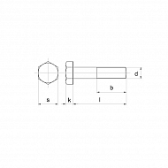 93110100RVSP050 Śruba pół gwint A2 Kramp, M10x100 mm, nierdzewna 