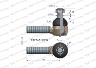 Przegub kierowniczy 139mm - 1 1/8" 1277451C1 WARYŃSKI