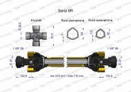 Wał przegubowo-teleskopowy 660-1000mm 830Nm szerokokątny CE 2020 seria 6R WARYŃSK