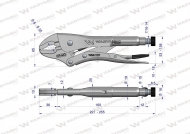 Szczypce zaciskowe (Morsa) ze stali CrMo 10" wygięte szczęki Waryński