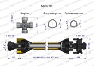Wał przegubowo-teleskopowy 660-870mm 970Nm sprzęgło cierne Z21 1700 Nm CE 2020 seria 7R Waryński