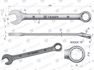 Klucz płasko-oczkowy 38 mm / TEGER