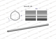 Rura trójkątna zewnętrzna Seria 8R i 9R do wału przegubowo-teleskopowego 63x4mm 2m WARYŃSKI
