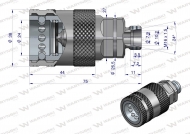 Szybkozłącze hydrauliczne gniazdo M16x1.5 gwint zewnętrzny EURO PUSH-PULL (ISO 7241-A) z eliminatorem ciśnienia Waryński