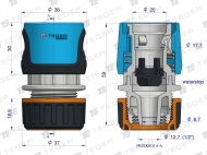 Szybkozłączka 1/2"  - z waterstop / TEGER