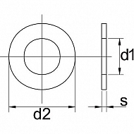 125A6RVS Podkładka płaska A2 Kramp, M6, 12,0 mm, nierdzewna 