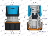 Szybkozłączka 3/4"  - z waterstop / TEGER