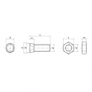 1238C2FP025 Śruba stożkowa dwustronnie ścięta, kl. 12.9, M12x38 mm z nakrętką