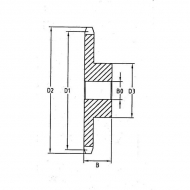 SE1216GH Koło łańcuchowe pojedyncze hartowane 16 zębów 1/2" łańcuch 08 B-1 Kramp