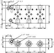 MPPM02 Płyta bazowa dwusekcyjna Manifold