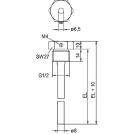 THV4A50 Tuleja termometru TH-V4A/50 mm ze stali nierdzewnej
