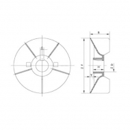 EM96304WAKR Wentylator silnika elektrycznego 106 mm na wałek 11 mm