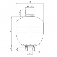 ELM1421090AF Akumulator hydrauliczny membranowy 1.4 l p0=30 bar