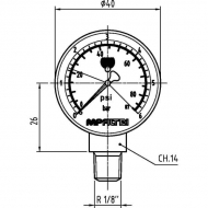 MP9V1P01 Wskaźnik – optyczny filtra hydrauliki,  MP Filtri