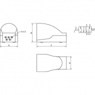 MEF52M14 Zawór nożny 5/2-drożny 1/4"