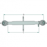 Łącznik górny centralny cięgło 430-630mm M27x3 Kat. 2-2 2 x Przegub kulowy